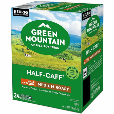 Green Mountain Coffee Roasters® K-Cup Half-Caff - Compatible with Keurig Brewer - Half Caff - 24/Box