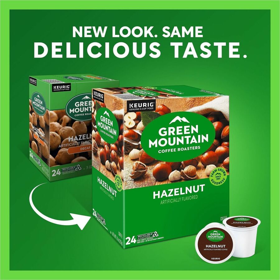 Green Mountain Coffee Roasters® K-Cup Pod Hazelnut Keurig Single-Serve pods Light Roast 24 Count