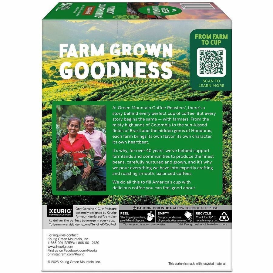 Green Mountain Coffee Roasters® K-Cup Vermont Country Blend - Compatible with Keurig Brewer - Regular - Medium