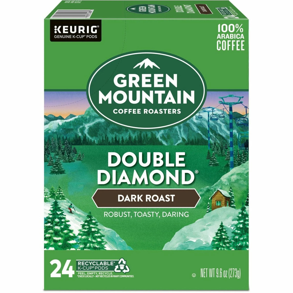 Green Mountain Double Diamond Dark Roast K-Cup Pods - 24 Count Pack - Coffee