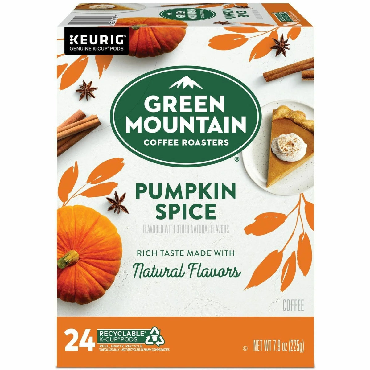 Green Mountain Pumpkin Spice K-Cup Pods - 24 Count - Light Roast - Coffee