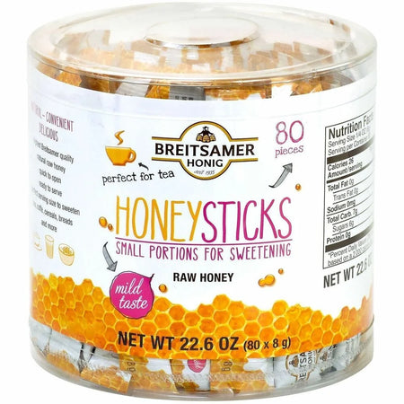 Green Rabbit Breitsamer Honig Honey Sticks Natural 80 / Carton (GRR20902630) - Condiments