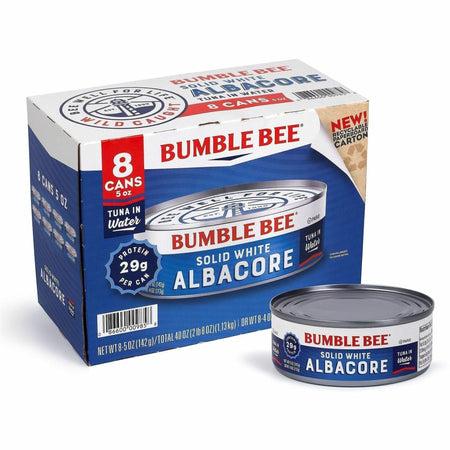 Green Rabbit Bumble Bee Solid White Albacore Tuna - 5 oz - 8 / Carton - Snacks