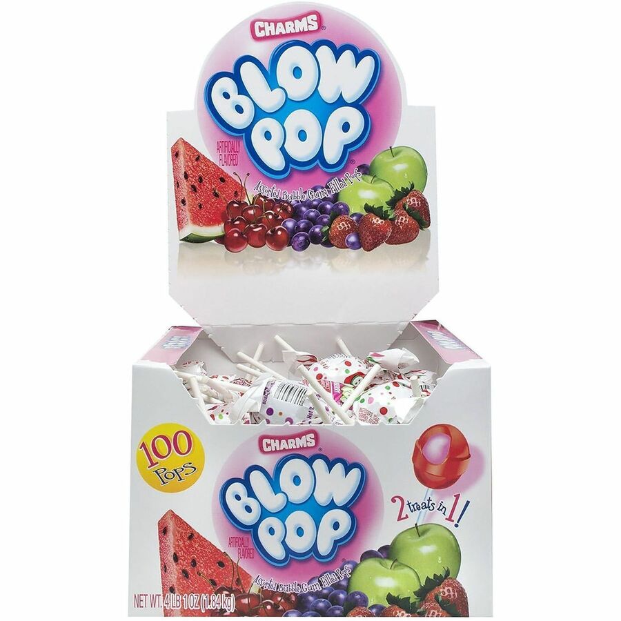 Green Rabbit Charms Blow Pops - Front