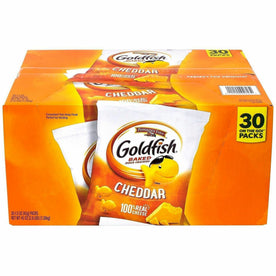 Green Rabbit Goldfish Crackers SIngle-Serve - Trans Fat Free - Cheddar - 1 - 1.50 oz - 30 / Carton - Snacks