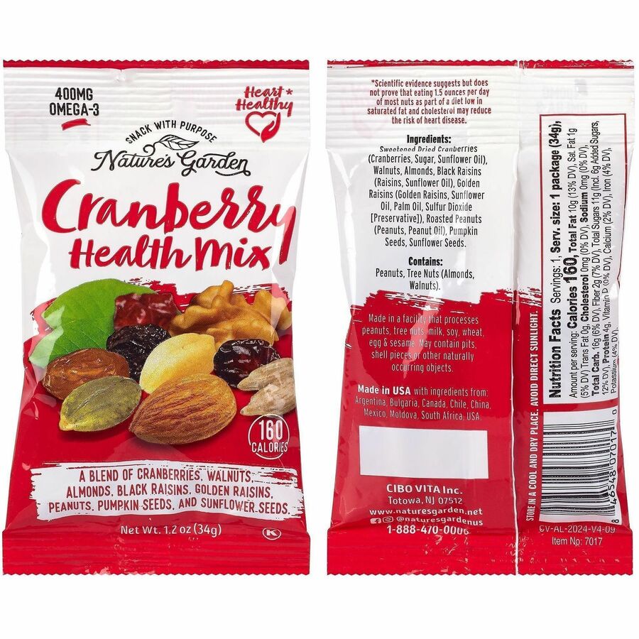 Green Rabbit Healthy Trail Mix Snack Packs - 1.20 oz Pouch - 50 / Carton - Snacks