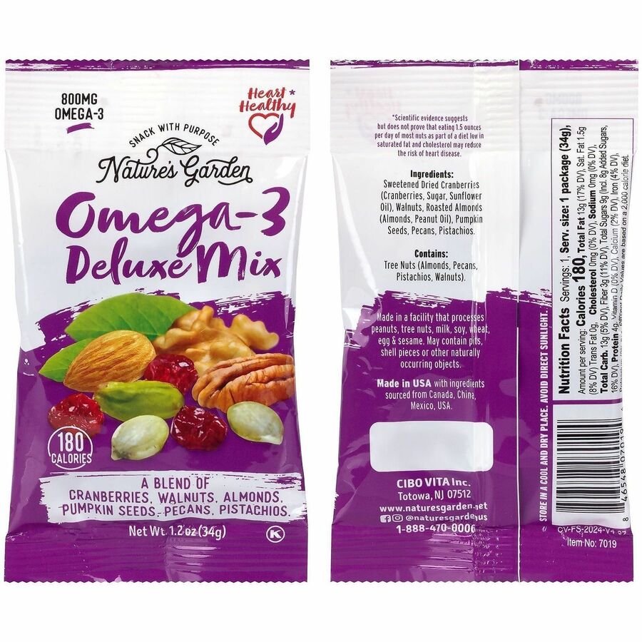 Green Rabbit Healthy Trail Mix Snack Packs - 1.20 oz Pouch - 50 / Carton - Snacks