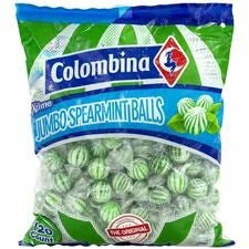 Green Rabbit Jumbo Spearmint Balls - Refreshing Flavor - 120 per Bag - 1 Carton - Sweets