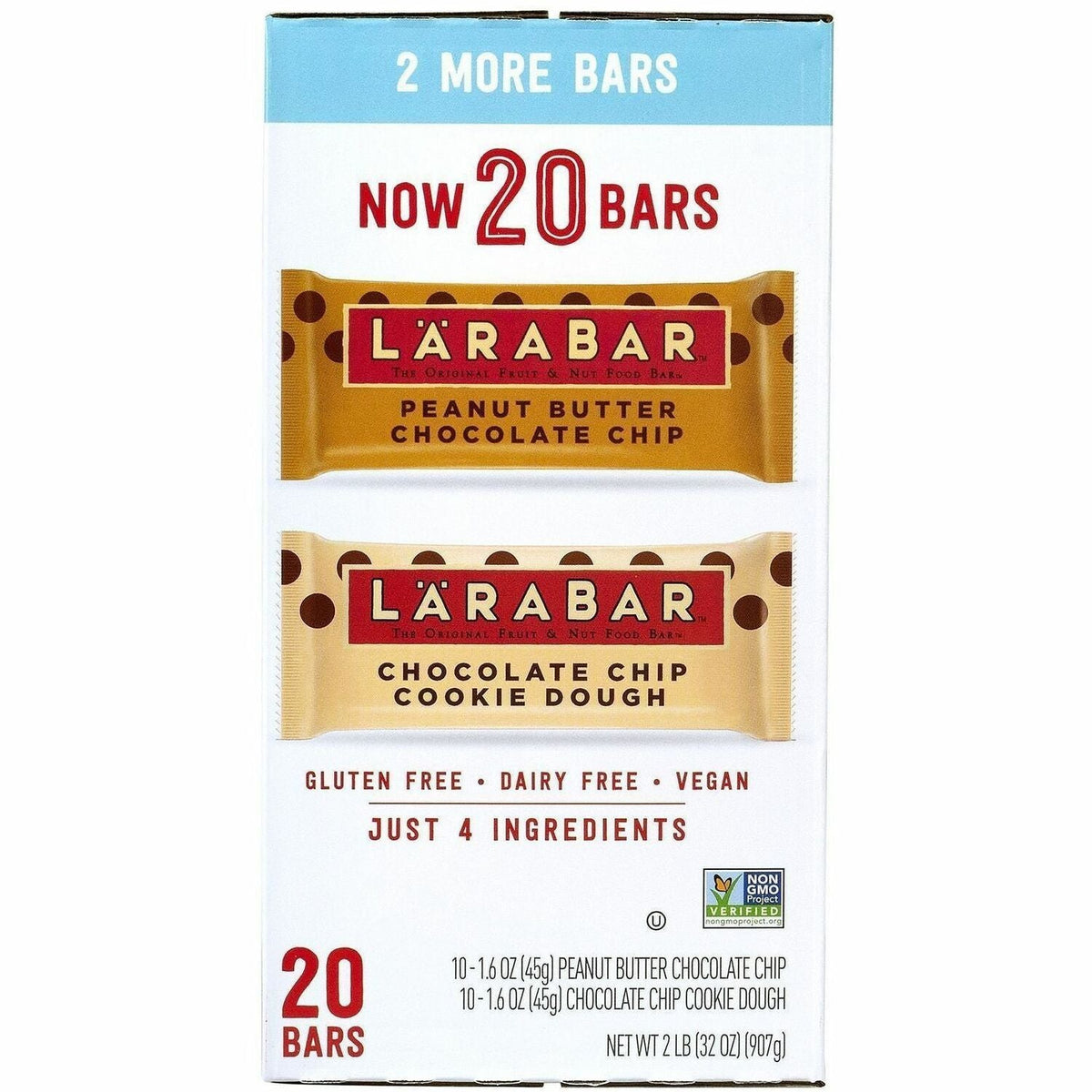 Green Rabbit LARABAR Choc. Chip Variety Pack - Gluten-free Dairy-free Individually Wrapped - Snacks