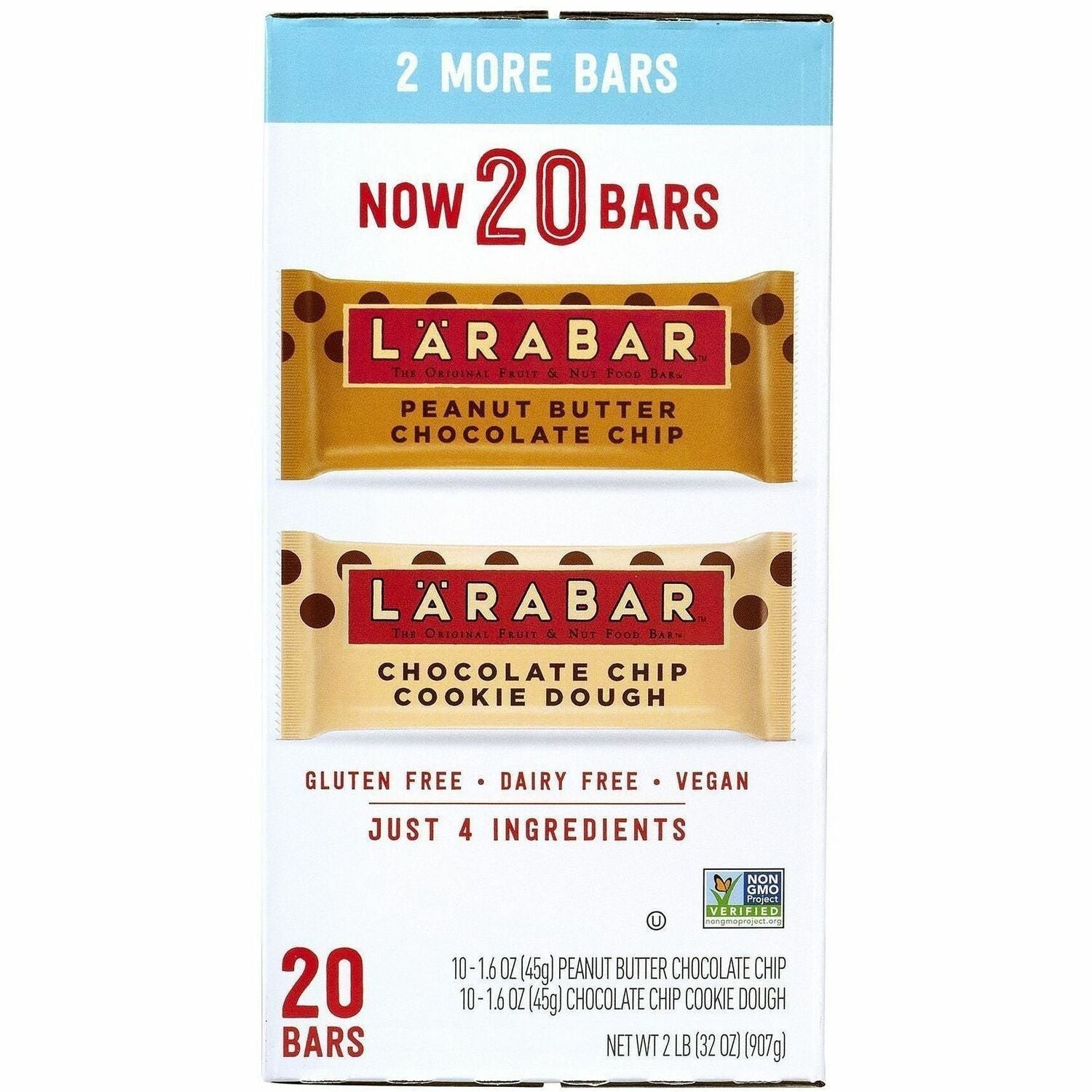 Green Rabbit LARABAR Choc. Chip Variety Pack - Gluten-free Dairy-free Individually Wrapped - Snacks