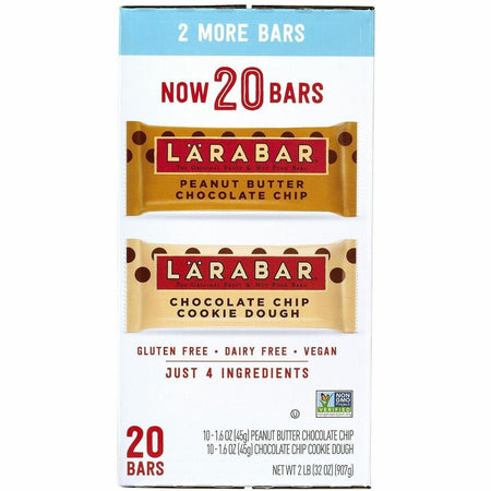 Green Rabbit LARABAR Choc. Chip Variety Pack - Gluten-free Dairy-free Individually Wrapped - Snacks