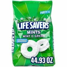 Green Rabbit Life Savers Wint-O-Green Mints - Wintermint - 2.81 lb - 1 / Carton - Sweets