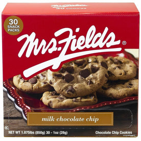 Green Rabbit Mrs.Fields Milk Chocolate Chip Cookies - Individually Wrapped - 30 / Carton - Snacks