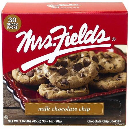 Green Rabbit Mrs.Fields Milk Chocolate Chip Cookies - Individually Wrapped - 30 / Carton - Snacks