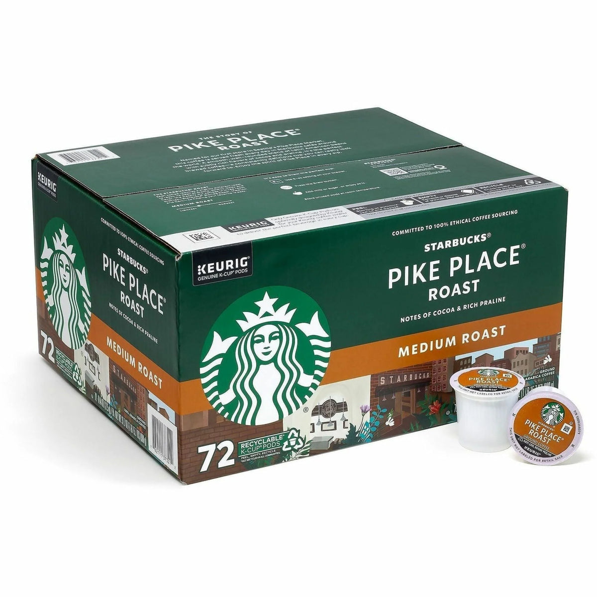 Green Rabbit K-Cup Coffee - Compatible with Keurig Brewer - American - Pike Place Roast - 72 / Carton