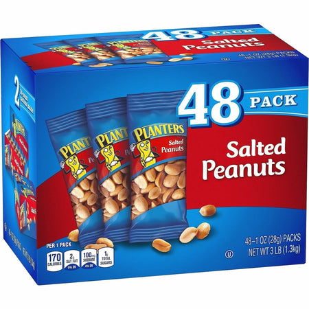 Green Rabbit Planters Roasted Peanuts Snack Packs - Cholesterol-free - Salted Peanut - 1 oz - 48 / Carton - Snacks