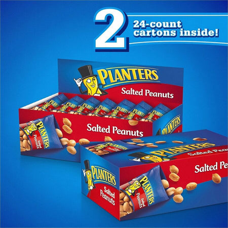 Green Rabbit Planters Roasted Peanuts Snack Packs - Cholesterol-free - Salted Peanut - 1 oz - 48 / Carton - Snacks