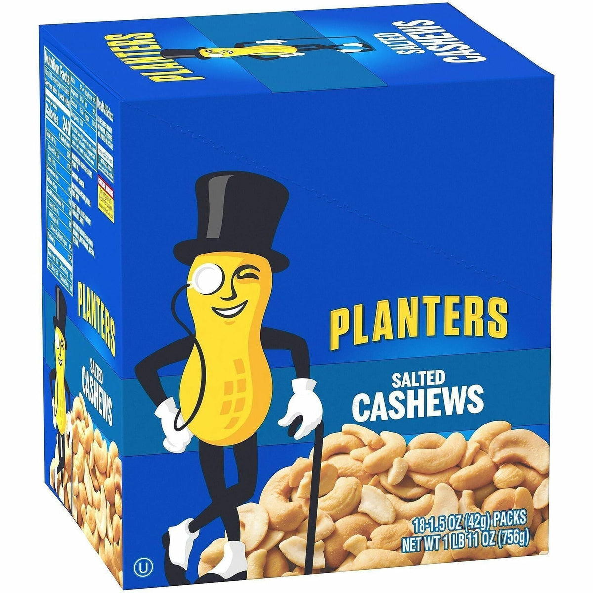 Green Rabbit Planters Salted Cashews Snack Packs - Cashew - 18 / Carton - Snacks
