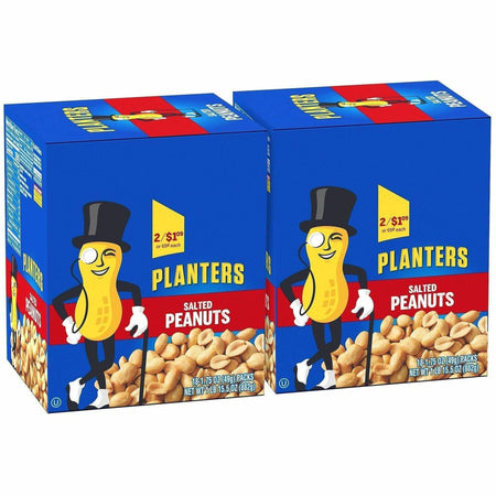 Green Rabbit Planters Salted Peanuts - Classic - 1.75 oz - 18/Bag - 2 / Carton - Snacks