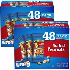 Green Rabbit Planters Salted Peanuts: Crunchy Snack Packs - 48 Bags - 1 oz Each - Snacks
