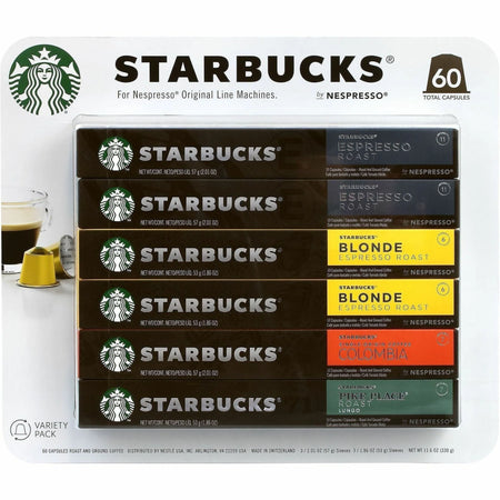 Green Rabbit Pod Starbucks Nespresso Pods Variety Pack - 60 - Caffe Verona Pike Place Roast Colombia - Coffee