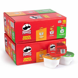 Green Rabbit Pringles Snack Stacks Variety Pack - Original Sour Cream Onion Cheddar Cheese - 36 / Carton - Snacks