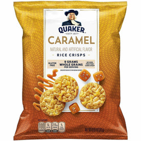 Green Rabbit Quaker Popped Rice Crisps - No High Fructose Corn Syrup Gluten-free - Caramel - 0.67 oz Bag - 60 / Carton