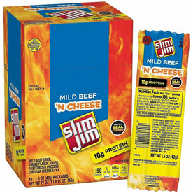 Green Rabbit Slim Jim Snack Sticks - Individually Wrapped - Cheese & Pepperoni - 18 / Carton - Snacks