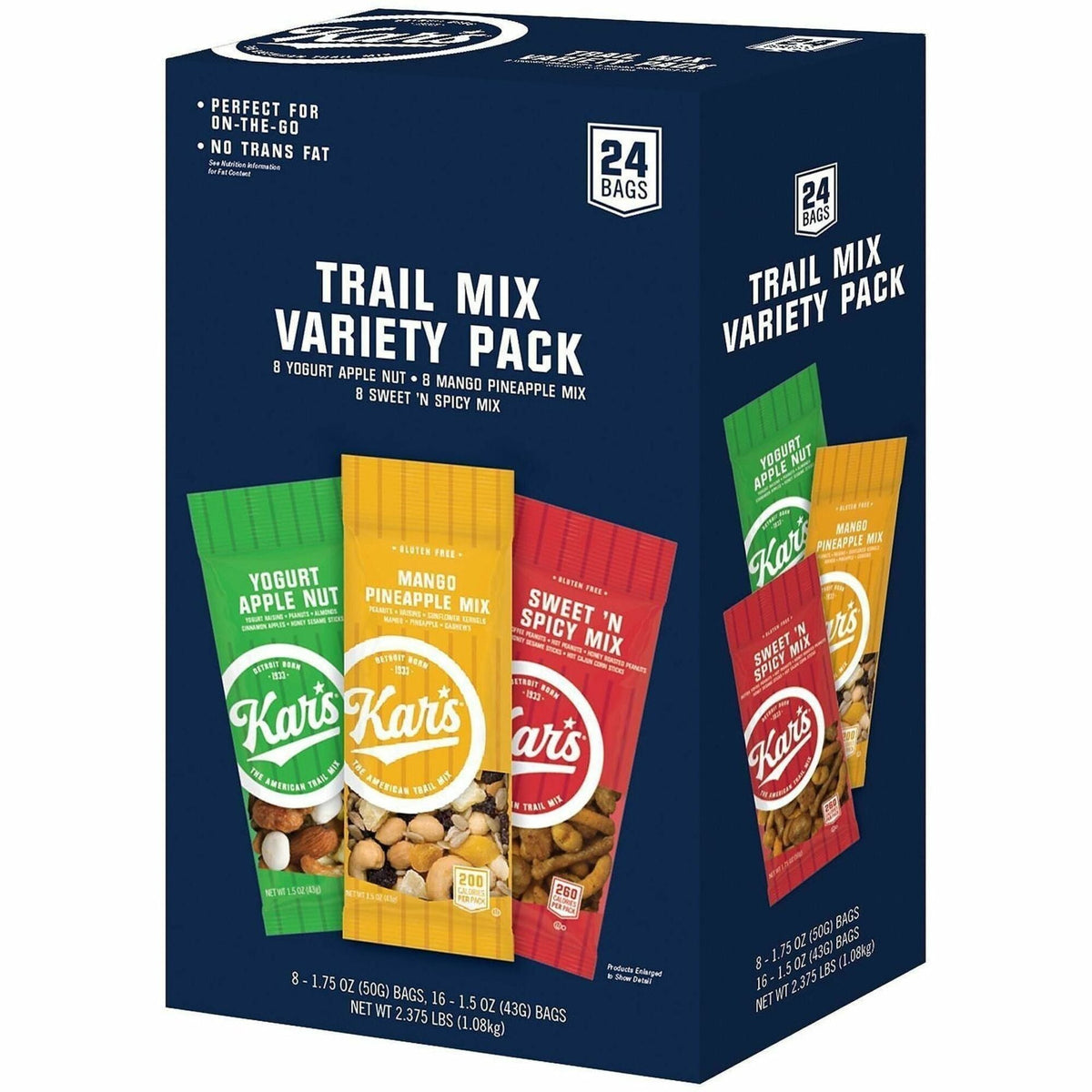 Green Rabbit Trail Mix Variety Pack - Sweet and Spicy Mango Pineapple Yogurt Apple - 24 / Carton - Snacks