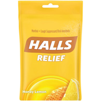HALLS Honey-Lemon Cough Drops: Soothing Relief for Sore Throat & - Medications