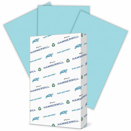 Hammermill Colors Blue Recycled Copy Paper - Legal Size - 20 lb - SFI Certified - Jam-free - 500 Sheets - & Printer