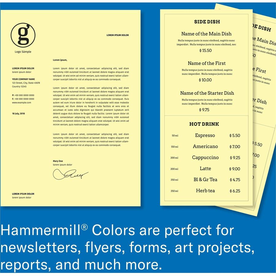 Hammermill Colors Recycled Copy Paper - Canary - Alternate-Image6