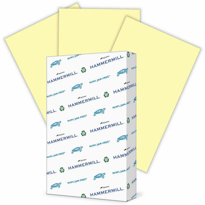 Hammermill Colors Recycled Copy Paper: Canary Legal Size 20 lb - SFI Certified Jam-free - 500 Sheets - & Printer Paper