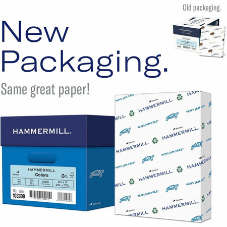 Hammermill Colors Recycled Copy Paper - Canary - Letter - 8 1/2’’ x 11’’ - 20 lb Basis Weight - Smooth - & Printer