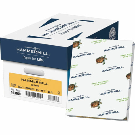 Hammermill Colors Recycled Copy Paper - Gold - Sustainable 20 lb - 500 Sheets - & Printer