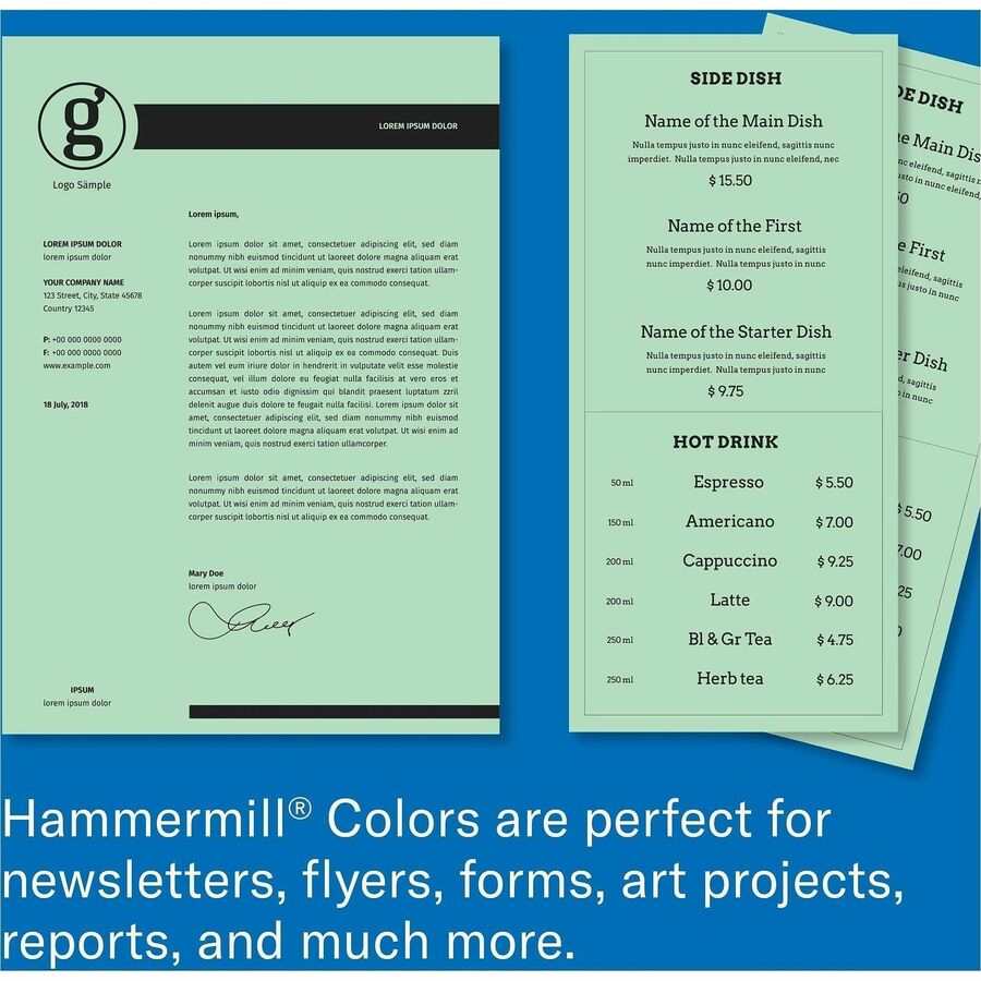 Hammermill Colors Recycled Copy Paper - Green - Alternate-Image1