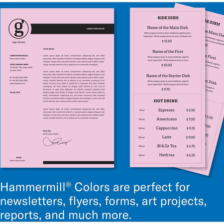 Hammermill Colors Recycled Copy Paper - Lilac - Letter - 8 1/2’’ x 11’’ - 20 lb Basis Weight - Smooth - & Printer