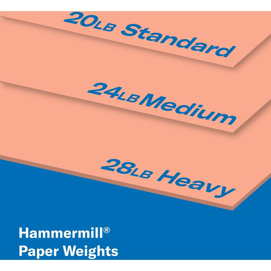 Hammermill Colors Recycled Copy Paper - Salmon - Letter - 8 1/2’’ x 11’’ - 20 lb Basis Weight - Smooth - & Printer
