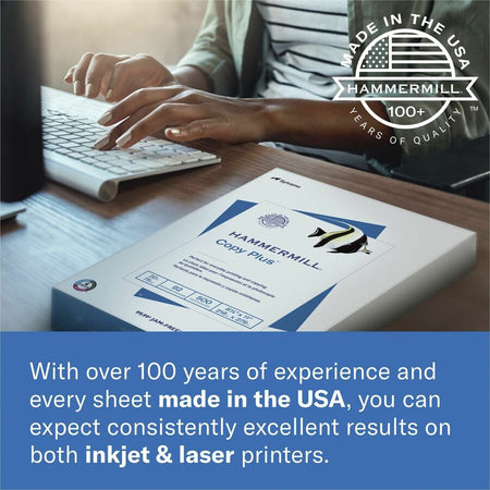 Hammermill Copy Plus Paper - White - 92 Brightness - Ledger - 11’’ x 17’’ - 20 lb Basis Weight - Acid-free Quick Drying