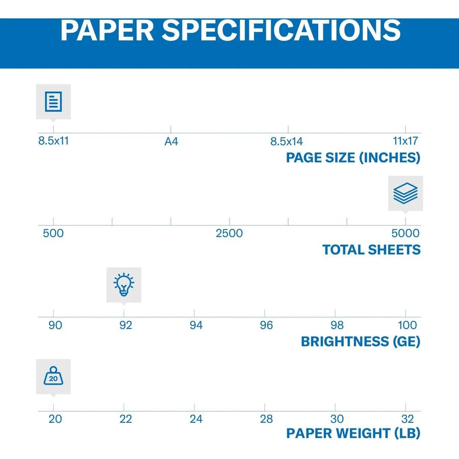 Hammermill Copy Plus Paper: White 92 Brightness Letter Size 20 lb - 500 Sheets - & Printer Paper