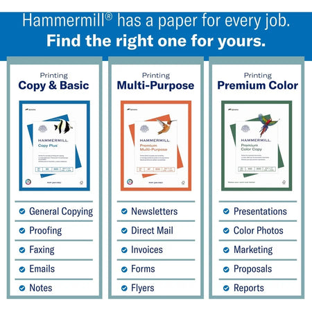 Hammermill Great White Recycled Copy Paper - 92 Brightness - 20 lb - 500 Sheets - 10 Carton - & Printer