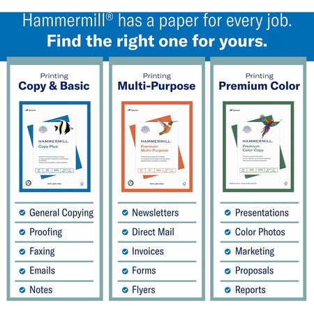Hammermill Great White Recycled Copy Paper - 92 Brightness - Letter - 8 1/2’’ x 11’’ - 20 lb Basis Weight - & Printer