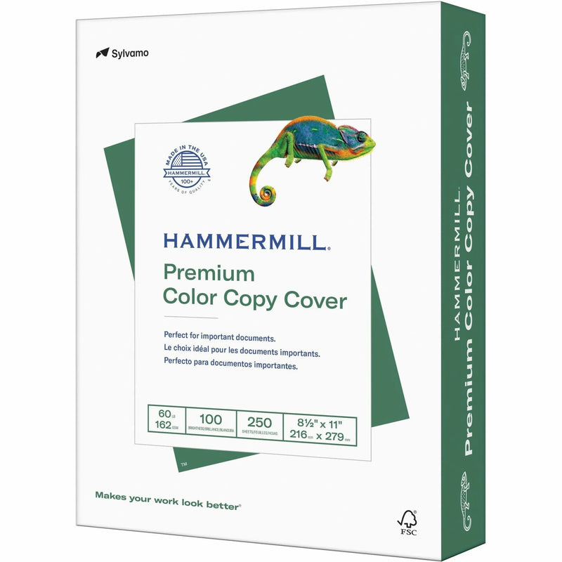 Hammermill Premium Color Copy Cover Cardstock - White - 100 Brightness - Letter - 8 1/2’’ x 11’’ - 60 lb Basis Weight