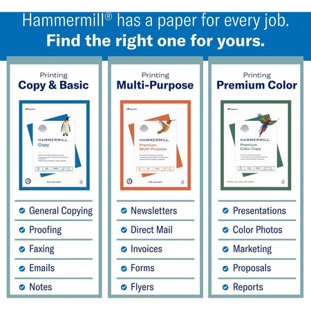 Hammermill Premium Color Copy Cover Cardstock: White 100 Brightness 60 lb - 250 Sheets - & Printer Paper