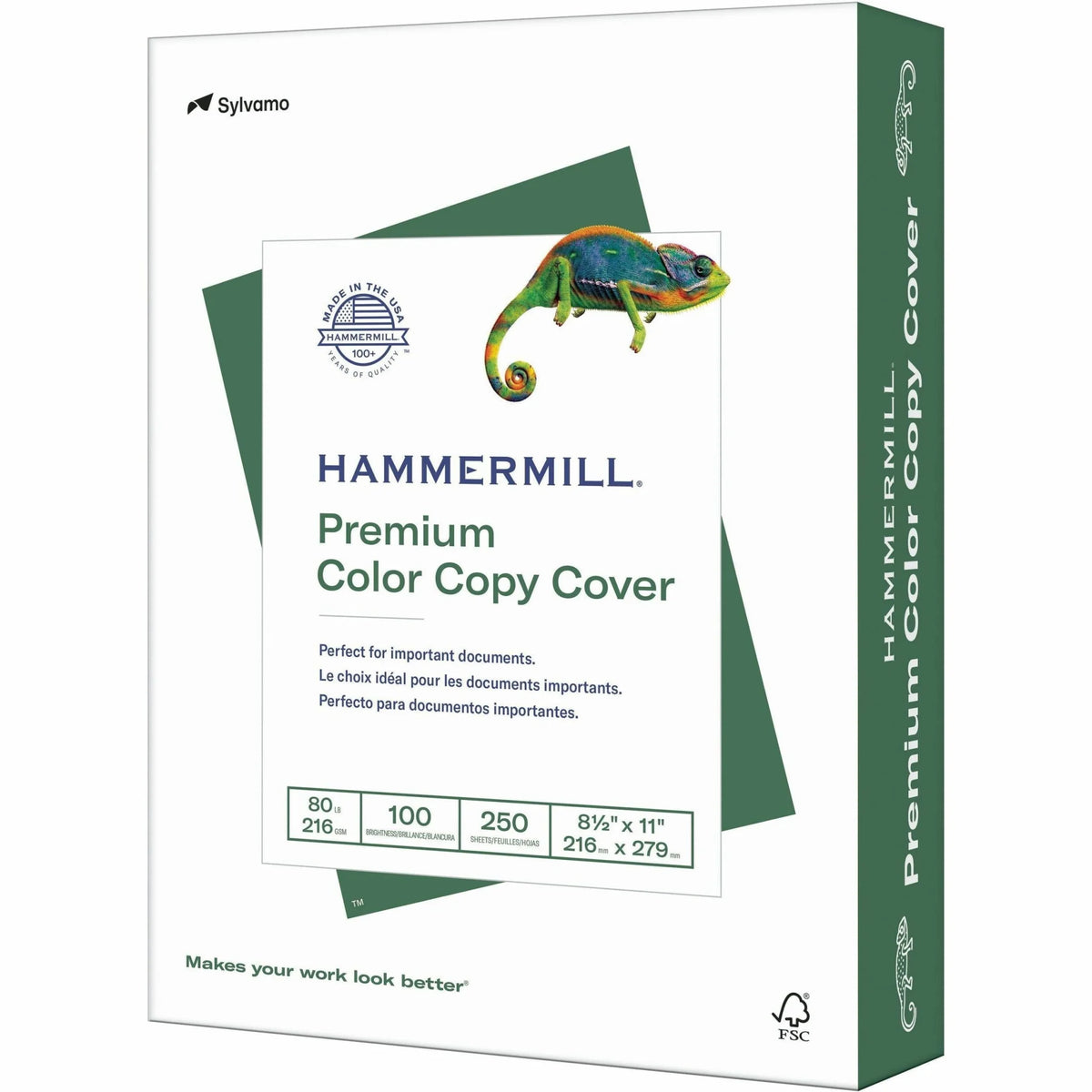 Hammermill Premium Color Copy Cover: White 100 Brightness 80 lb - 250 Sheets - Specialty Paper