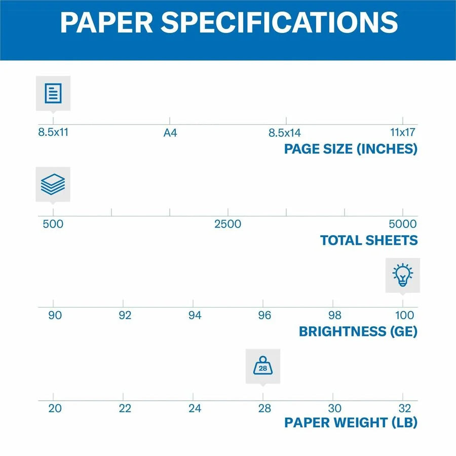 Hammermill Premium Color Copy Paper: 100 Brightness 28 lb 500 Sheets - 8 1/2’’ x 11’’ - & Printer Paper