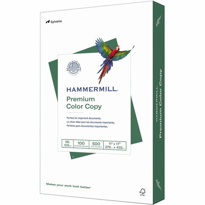 Hammermill Premium Color Copy Paper: White 100 Brightness Ledger/Tabloid 28 lb - 500 Sheets - & Printer Paper