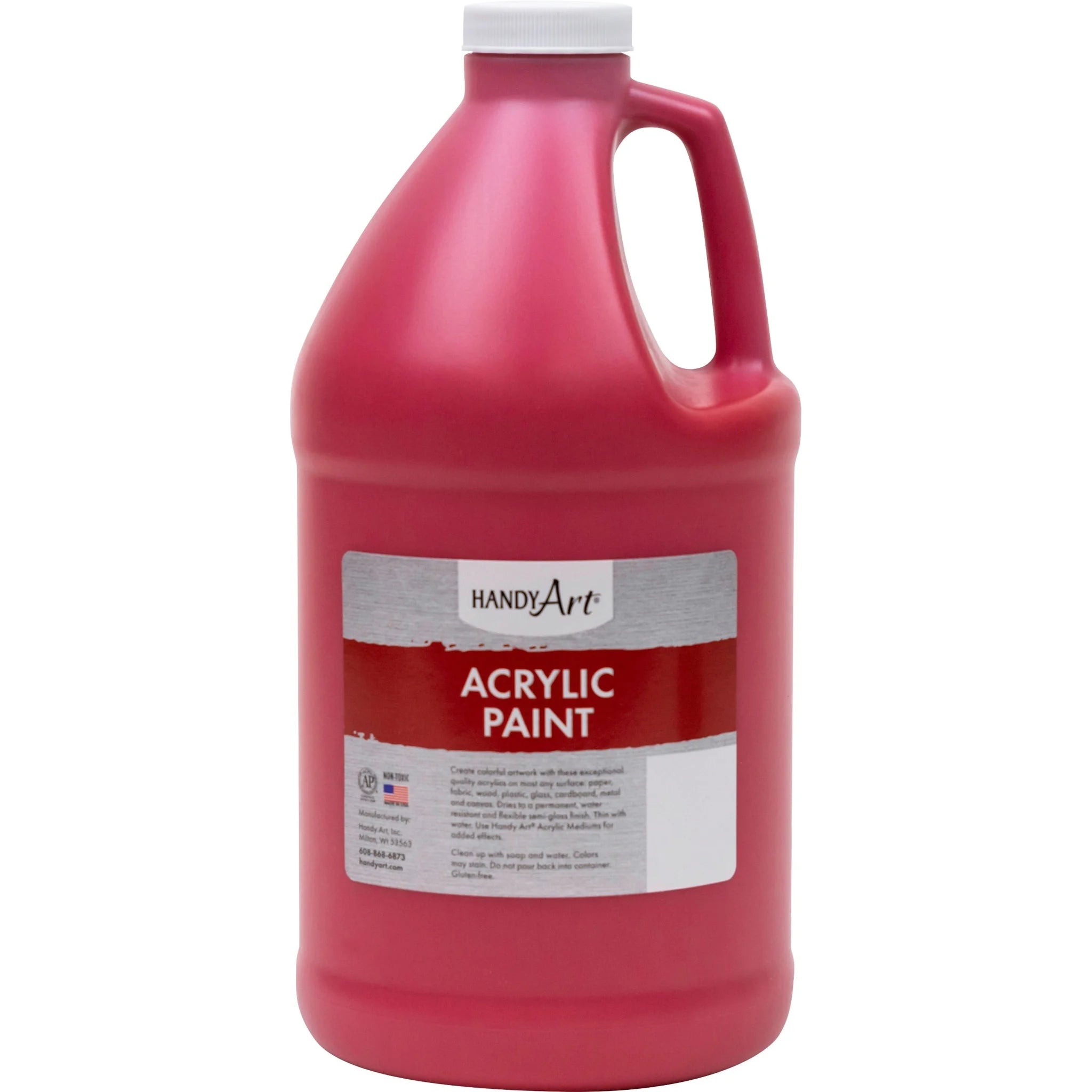 Handy Art Acrylic Paint: Brite Red 2 Quart Washable - 1 Each - Paint