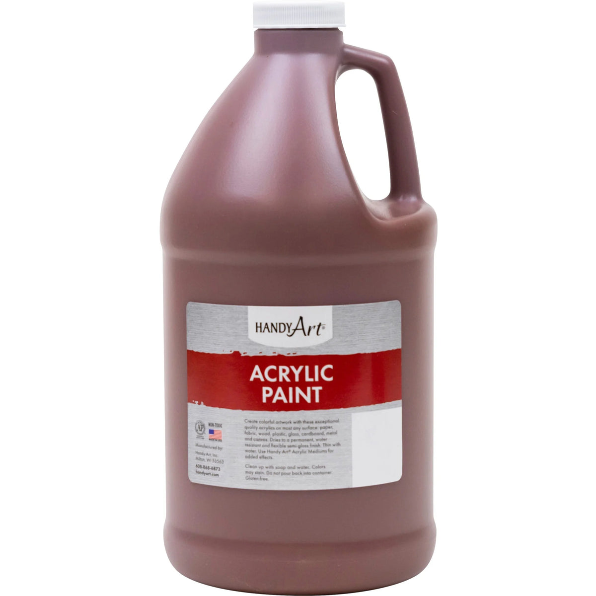 Handy Art Acrylic Paint: Burnt Sienna - 2 Quart - Washable - 1 Each - Paint