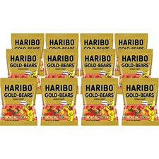 HARIBO Gold-Bears Gummi Candy - Assorted Fruit Flavors - 5 oz - 12 / Carton - Sweets